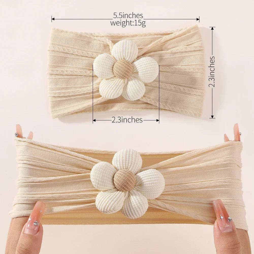 Baby Flower Headband Soft Nylon Newborn Hairband