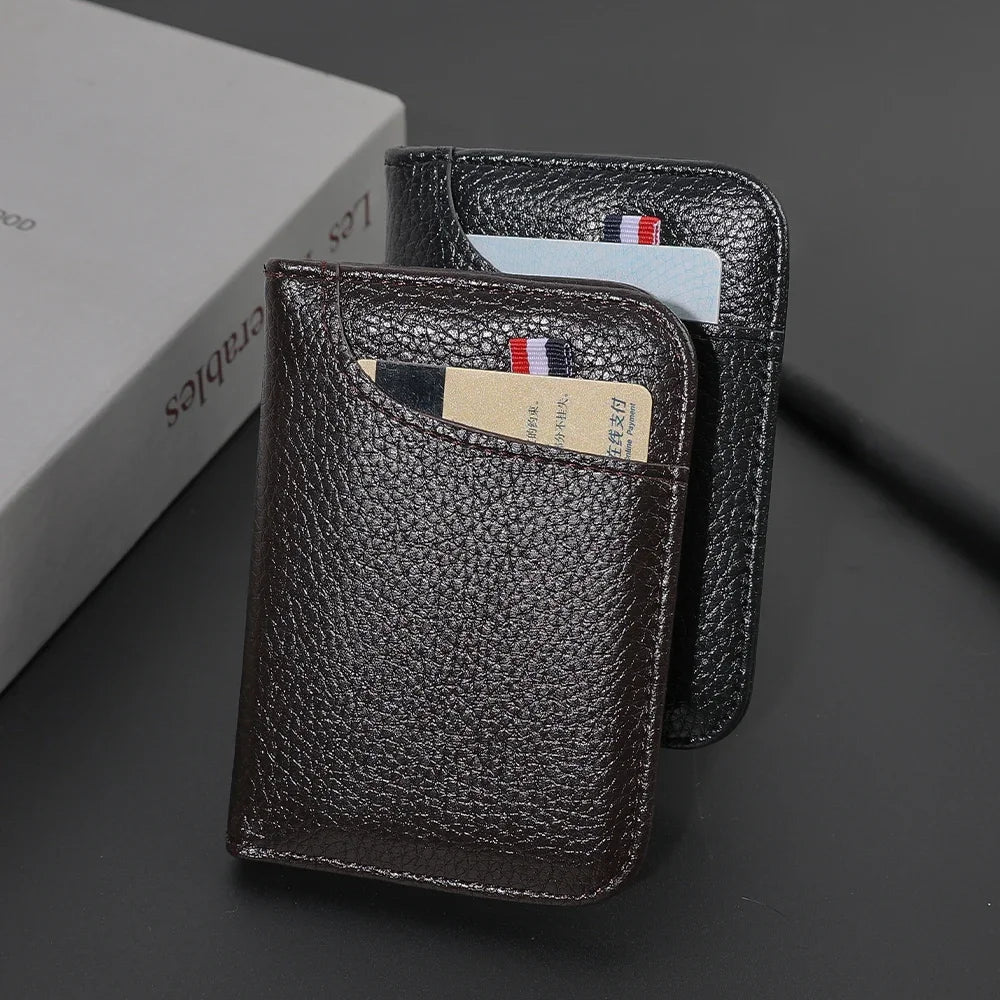 Slim Card Wallet PU Leather Mini Credit Card Holder