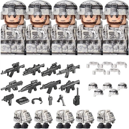 Military Soldier Building Blocks Mini Figure Set with Accessories