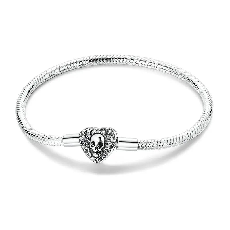 925 Sterling Silver Heart Bracelet with Zircon Accent