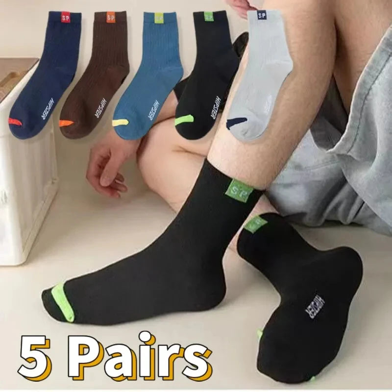 Men's Bamboo Fiber Socks Breathable Crew Sports Socks