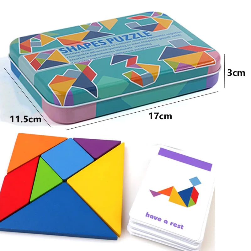 3D Wooden Animal Jigsaw Puzzle Montessori Sorting Toy for Kids