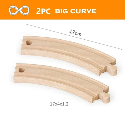 Wooden Track Railway Toys Beech Wooden Train Track Accessories Fit For All Brand Wood Tracks Educational Toys For Children