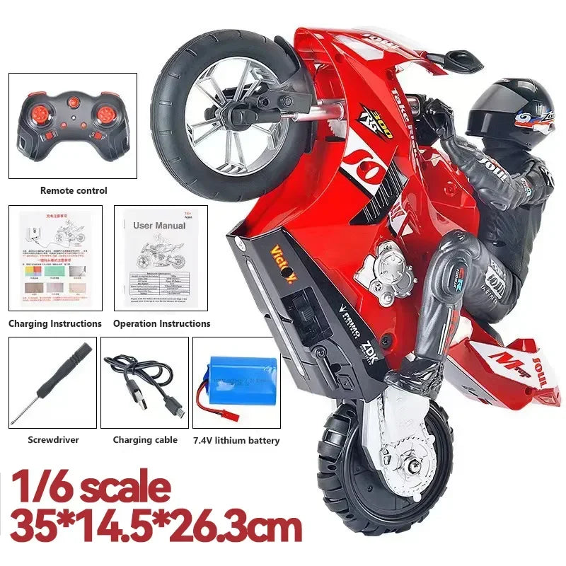 RC Motorcycle Toy 1/10 Self Balancing Drift Stunt Racing Car