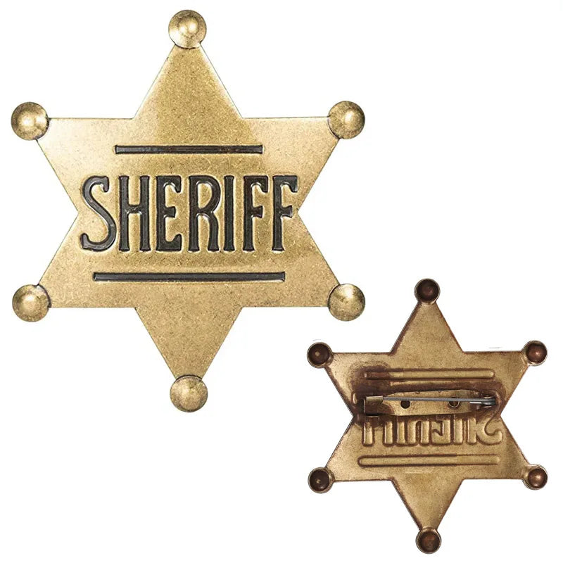 Sheriff Badge Brooch Metal Deputy Star Costume Pin