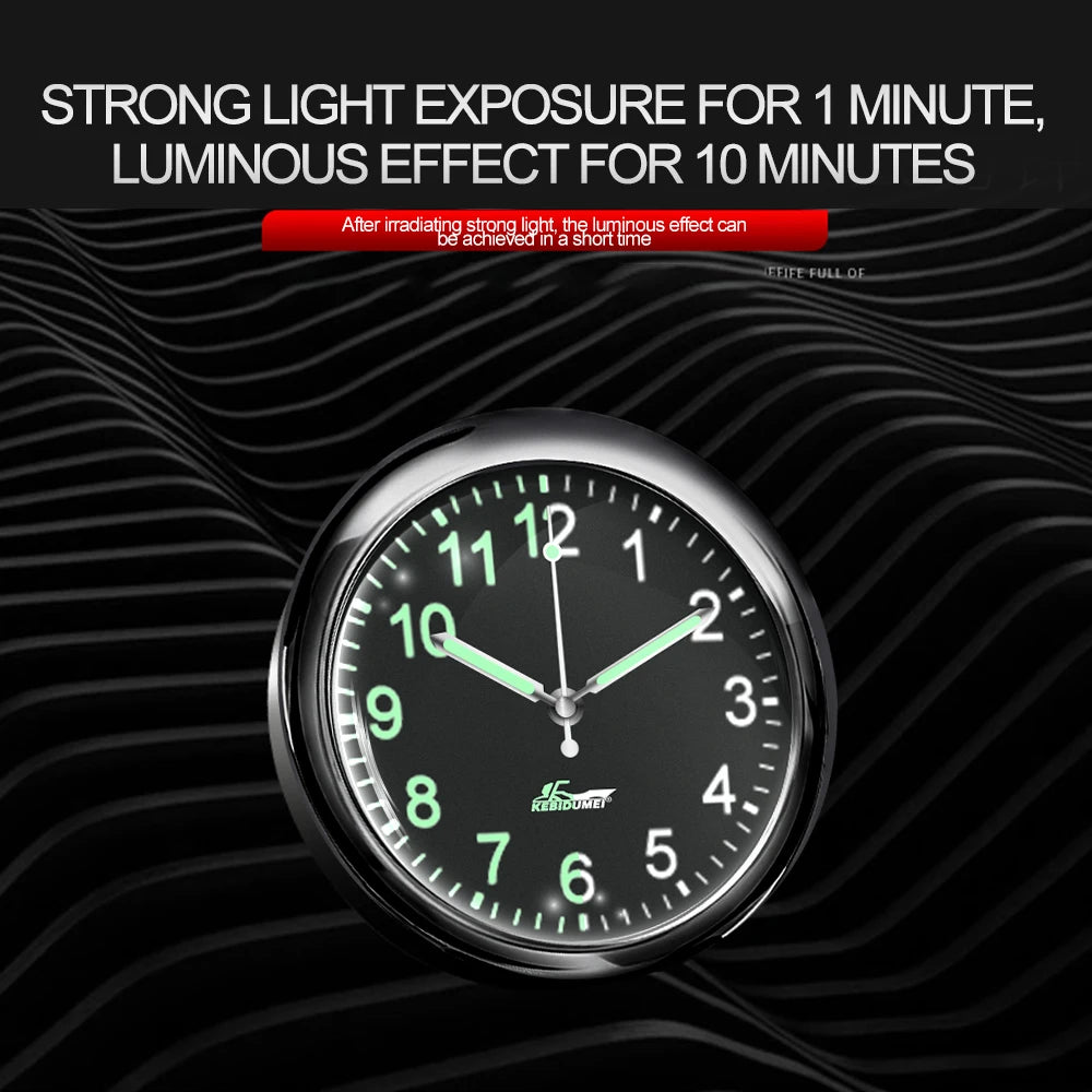 Mini Car Clock – Luminous Quartz Dashboard & Air Vent Clock