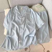 Men's Slim Fit Pajama Set Short Sleeve Summer Loungewear