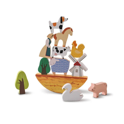 Montessori Sensory Toys Wooden Animal Stacking Balance Blocks