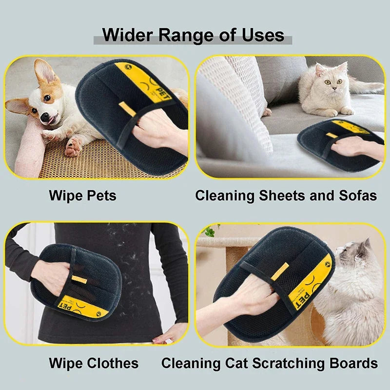 Pet Hair Remover Glove – Reusable Grooming Mitt with Lint Brush