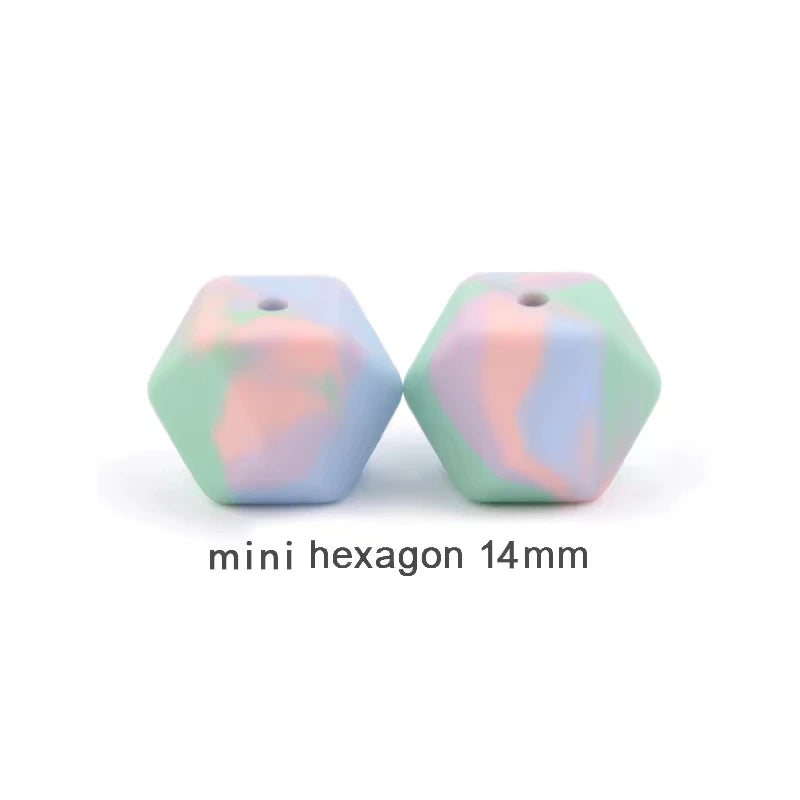 Silicone Hexagon Beads 10pcs Food Grade DIY Jewelry Making