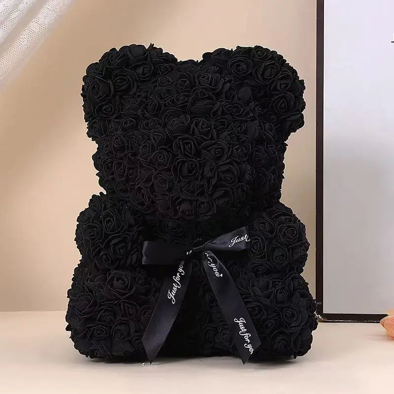 Rose Bear Gift 25cm Artificial Teddy Rose Bear with Box