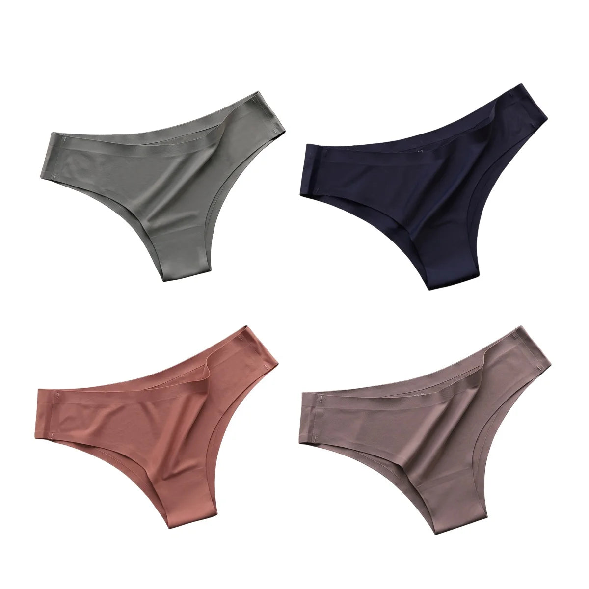 Seamless Brazilian Panties 4PCS Ice Silk Low Rise Briefs