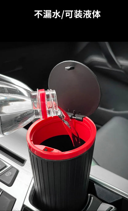 Car Trash Bin – Mini Auto Garbage Can with Lid & Storage Organizer