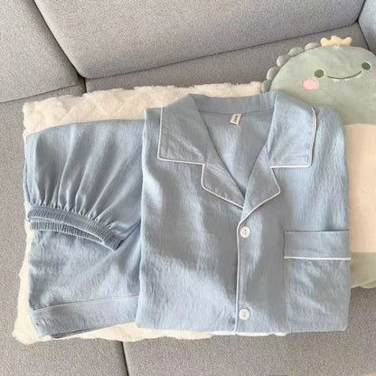 Men's Slim Fit Pajama Set Short Sleeve Summer Loungewear