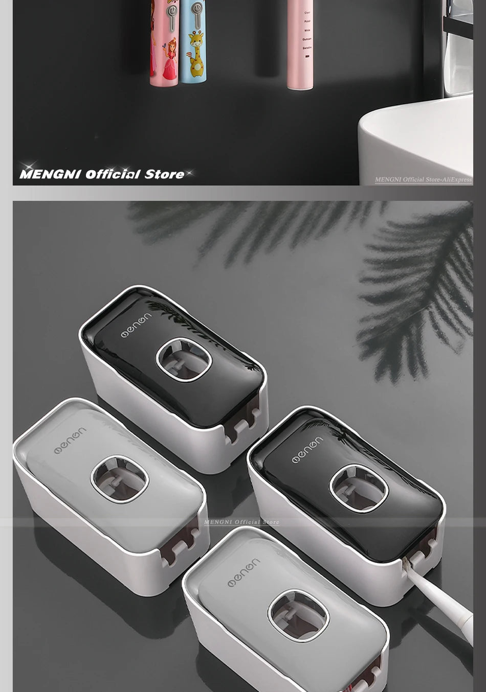 Wall-Mounted Toothpaste Dispenser – Punch-Free Toothbrush Holder