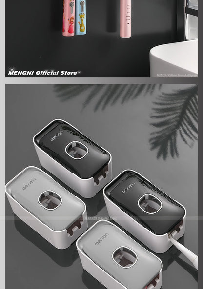 Wall-Mounted Toothpaste Dispenser – Punch-Free Toothbrush Holder