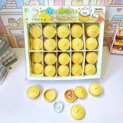 Dumpling Squishy Set – Mini Steamed Bun Stress Relief Fidget Toys
