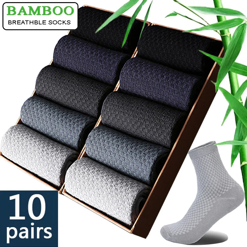 Men's Bamboo Fiber Socks Compression Business Crew Socks