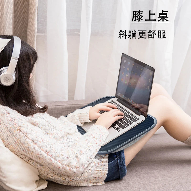 Laptop Lap Desk Portable Wooden Desk with Cushion