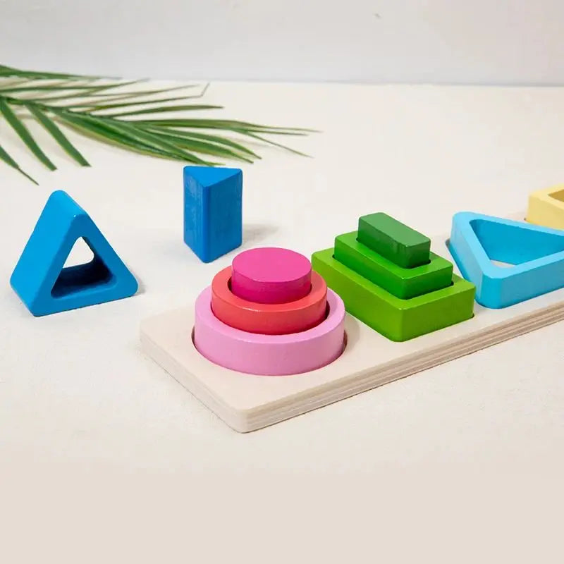 Wooden Sorting Toy, Montessori Stacking Blocks