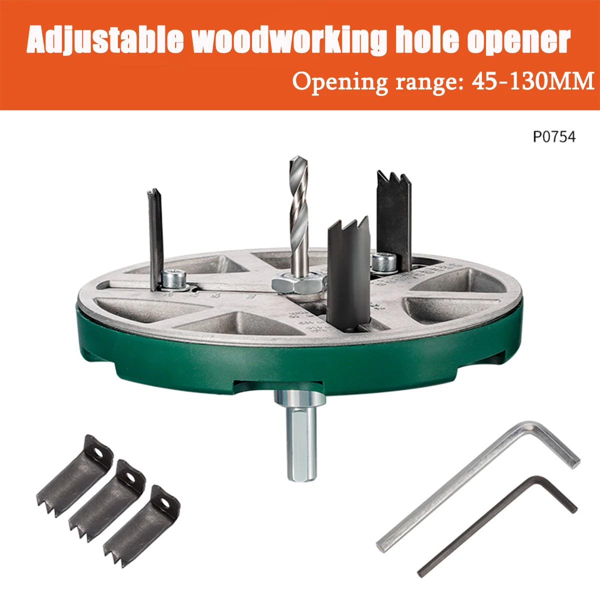 Adjustable Hole Saw – Woodworking Circle Cutter 45-130mm