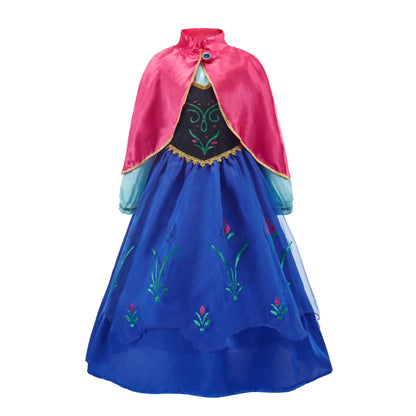 Girls Princess Dress Elsa Anna Kids Cosplay Costume