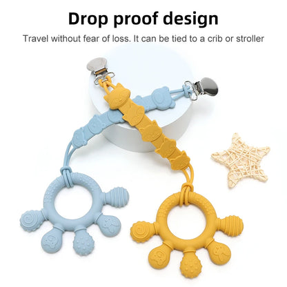 Silicone Baby Ring Teether Sensory Chew Toy for Infants