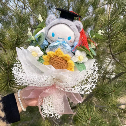 Cartoon Graduation Plush Bouquet Soft Stuffed Doll Gift