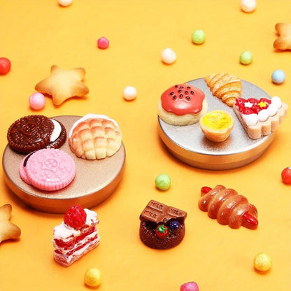 Miniature Food Toys – Resin Dollhouse Kitchen Pretend Play Food Set