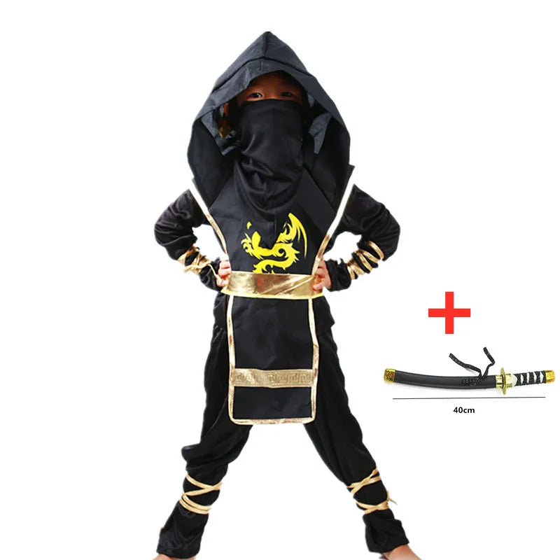 Kids Ninja Costume with Accessories Halloween Kung Fu Outfit