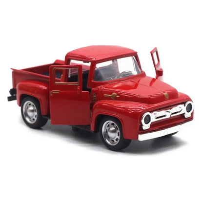 1:32 Red Vintage Metal Truck Model – Diecast Pull-Back Car