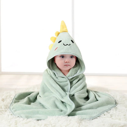 Baby Hooded Bath Towel Coral Fleece Toddler Bathrobe