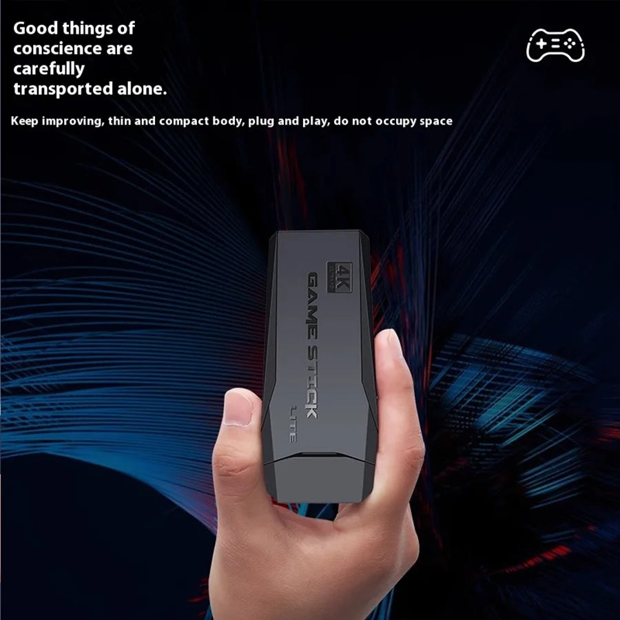 4K Retro Game Console Wireless Gaming Stick with Dual Controllers