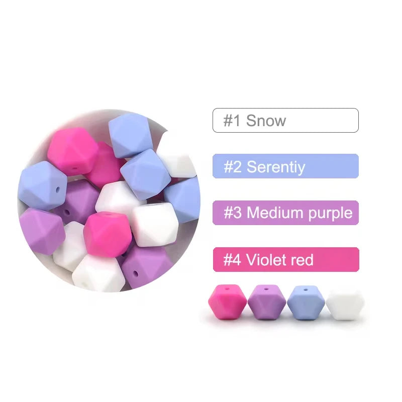 Silicone Hexagon Beads 10pcs Food Grade DIY Jewelry Making
