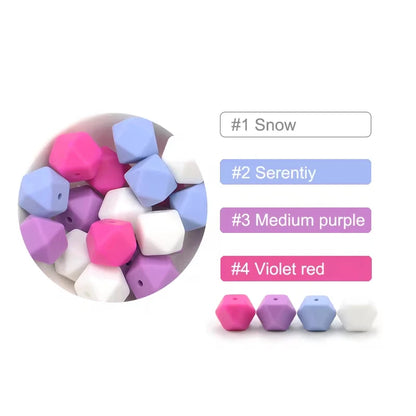 Silicone Hexagon Beads 10pcs Food Grade DIY Jewelry Making