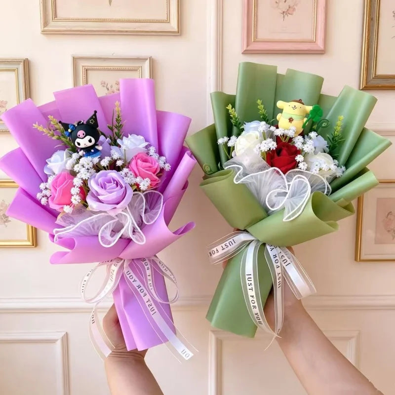 Hello Kitty Kulomi Melody With Artificial Flower Creative Bouquet