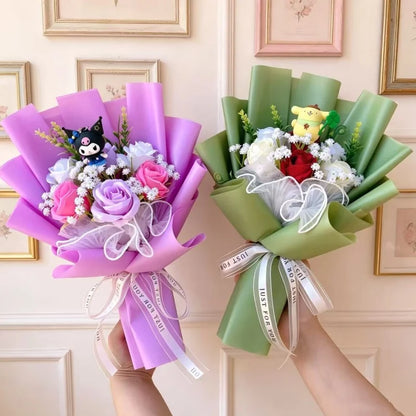 Hello Kitty Kulomi Melody With Artificial Flower Creative Bouquet