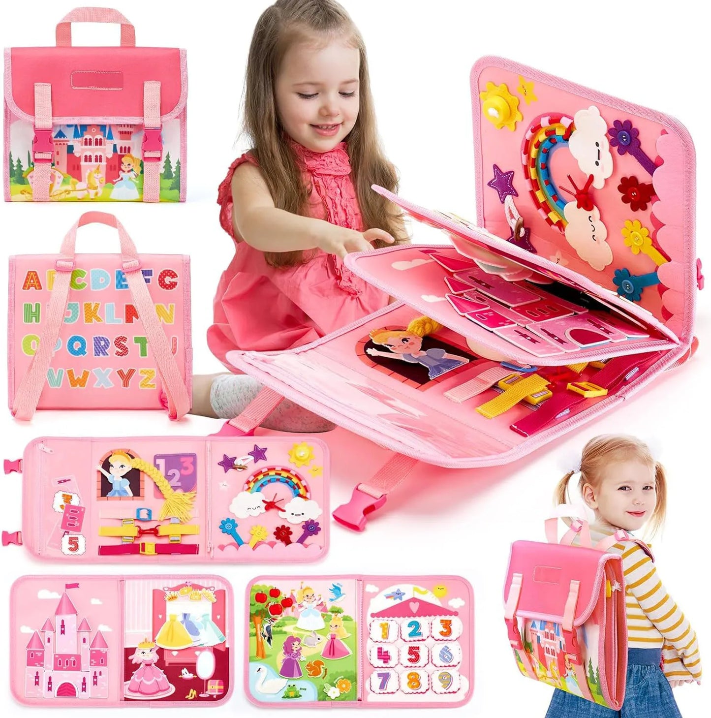 Toddler Busy Board Backpack Montessori Learning Activity Toy