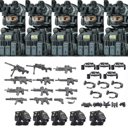 Military Soldier Building Blocks Mini Figure Set with Accessories