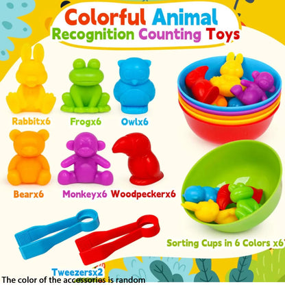 Counting Animal Toys Matching Sorting Game for Kids 3+