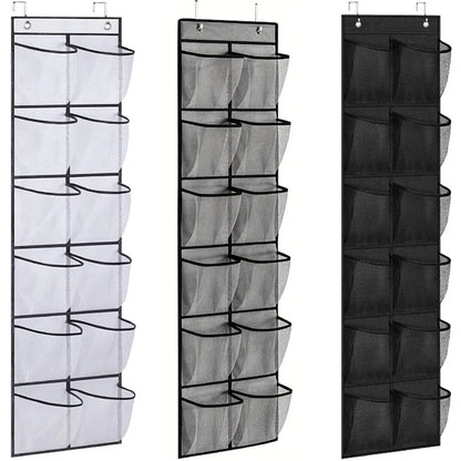 Over Door Shoe Organizer, 12-Pocket Mesh Rack