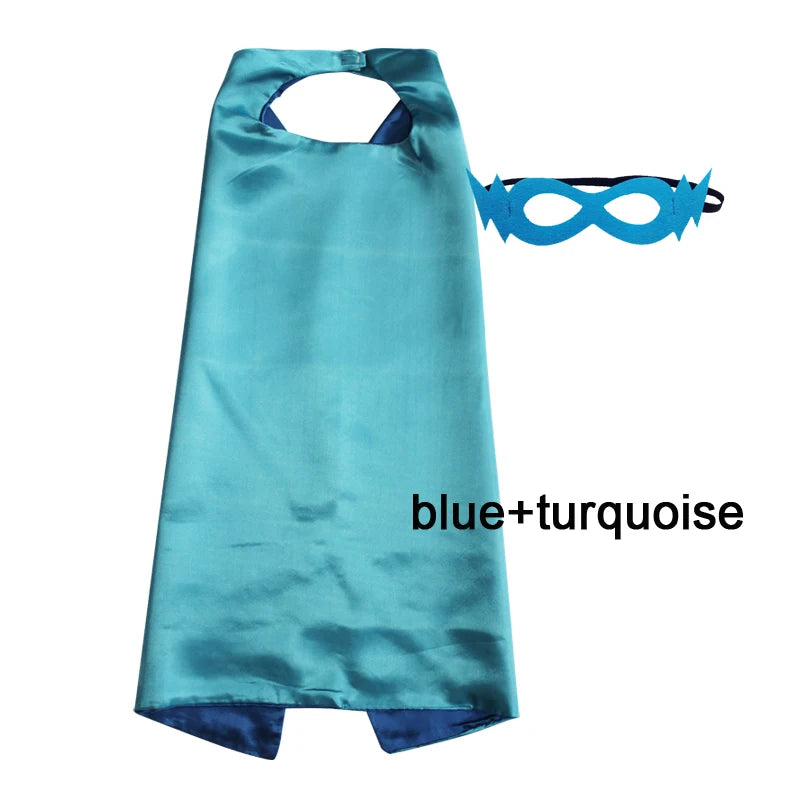 Kids Superhero Cape with Mask Reversible Satin Costume