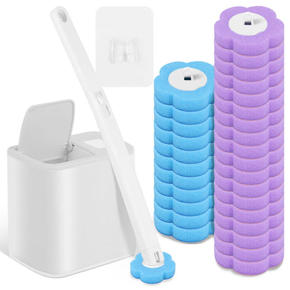 Disposable Toilet Brush Set with Holder & Refills
