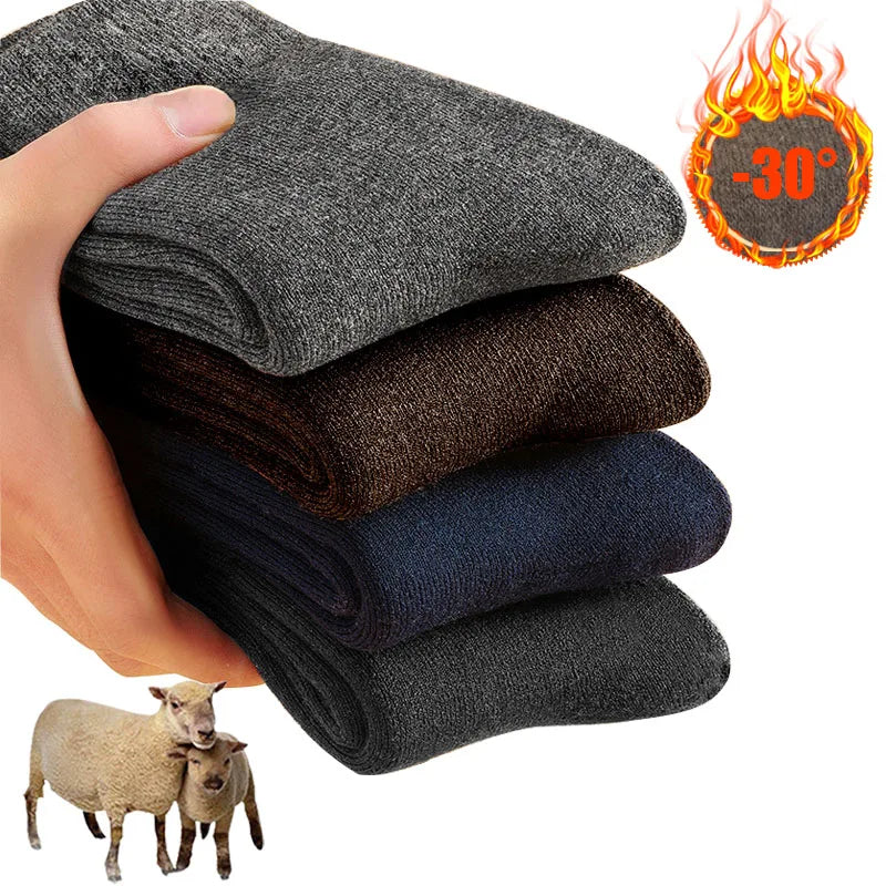 Merino Wool Socks Thick Thermal Winter Crew Socks
