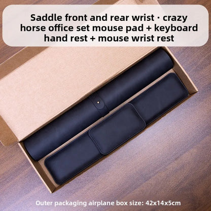Large PU Desk Mat with Wrist Rest – Waterproof Non-Slip Mouse Pad
