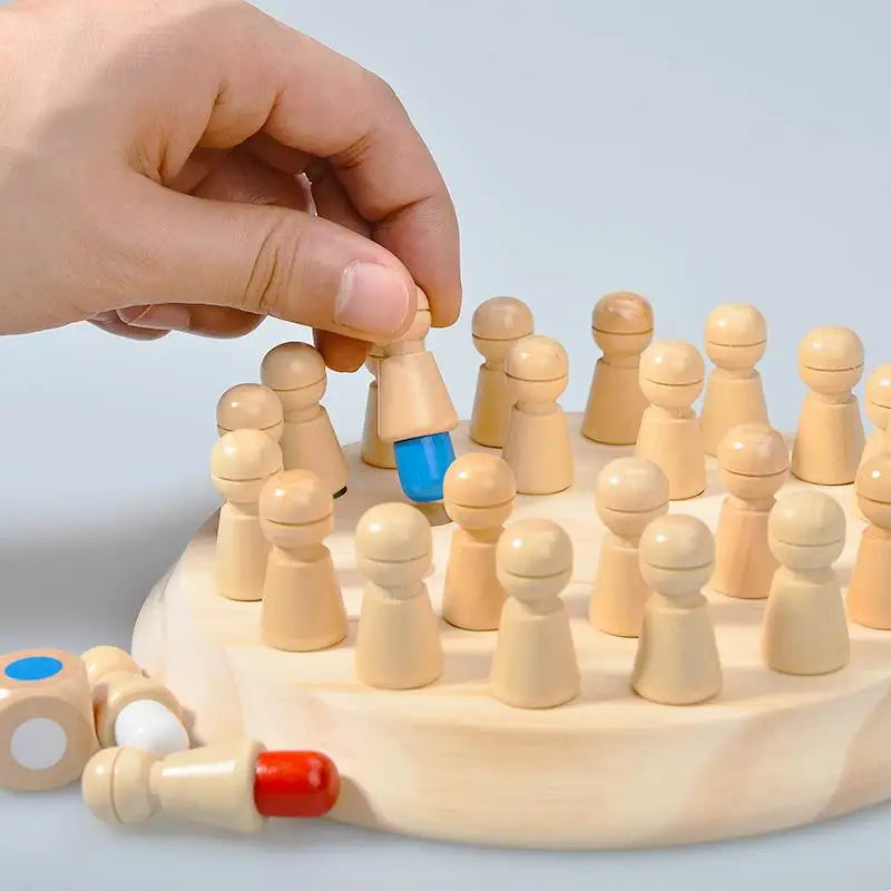 Wooden Memory Match Game Montessori Color Learning Toy