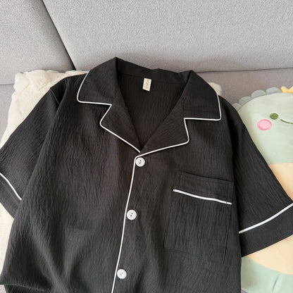 Men's Slim Fit Pajama Set Short Sleeve Summer Loungewear