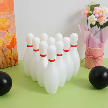 Bowling Set Plastic color 2Ball and 10Pins Bowling Games Outdoor Sports Indoor Exercise Ball Gutterball Funny Bowling Set TMZ