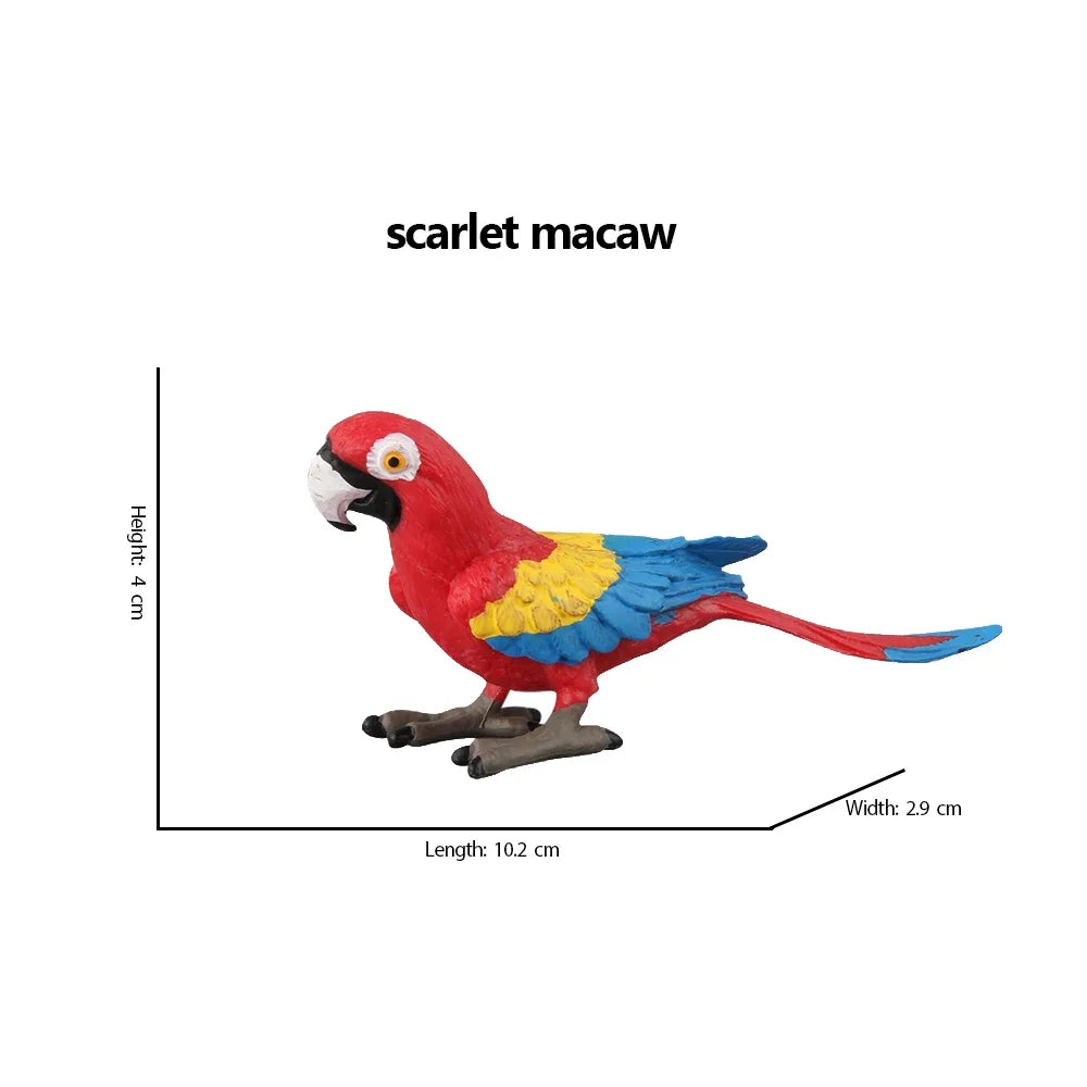 Bird Animal Figures Kiwi Peacock Phoenix Toucan Figurines
