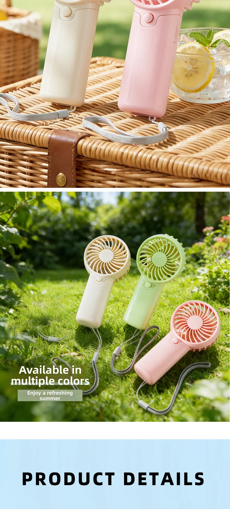 Handheld Mini Fan Rechargeable Portable Pocket Cooling Fan